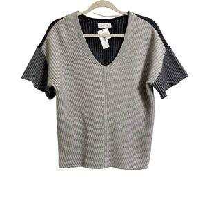 NAADAM Cashmere & Wool Fisherman Style Short Sleeve Sweater